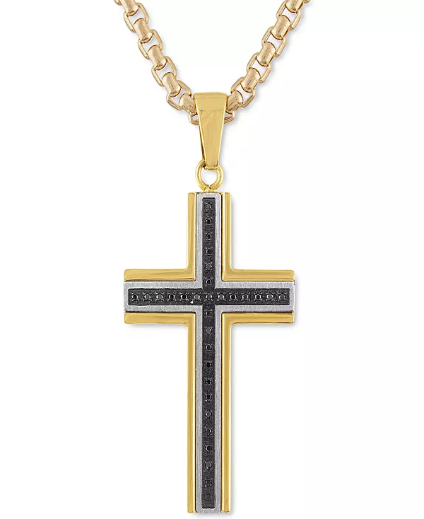 Мужское ожерелье с черным бриллиантом в форме креста, 22 дюйма (1/6 карата), нержавеющая сталь, черное и желтое ионное покрытие Macy'S, black
Мужское ожерелье с черным бриллиантом в форме креста, 22 дюйма (1/6 карата), нержавеющая сталь, черное и желтое ионное покрытие Macy'S, black