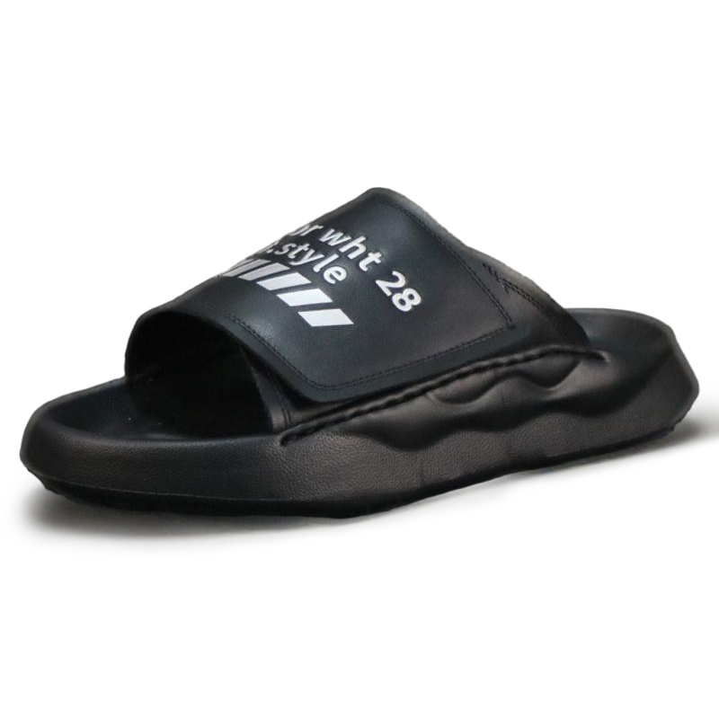 Мужские тапочки-слайды с резиновой подошвой и прошивкой Devanro, Black
Мужские тапочки-слайды с резиновой подошвой и прошивкой Devanro, Black