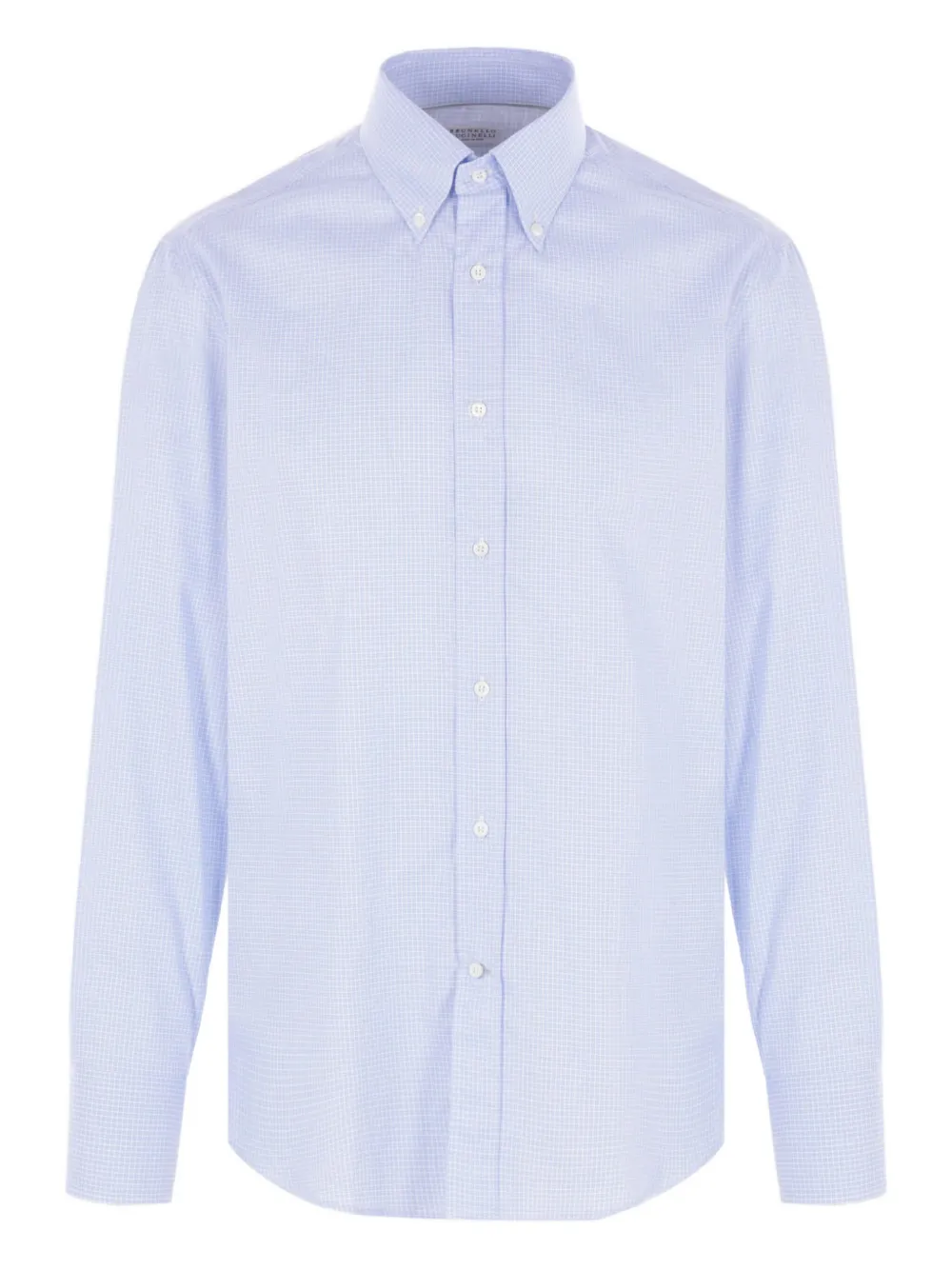 Клетчатая хлопковая рубашка Brunello Cucinelli, синий
Клетчатая хлопковая рубашка Brunello Cucinelli, синий