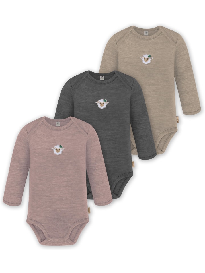 Normani Outdoor Sports Комплект из 3 детских боди из мериносовой шерсти с длинными рукавами, цвет Окленд, бежевый/антрацитовый/розовый
Normani Outdoor Sports Комплект из 3 детских боди из мериносовой шерсти с длинными рукавами, цвет Окленд, бежевый/антрацитовый/розовый