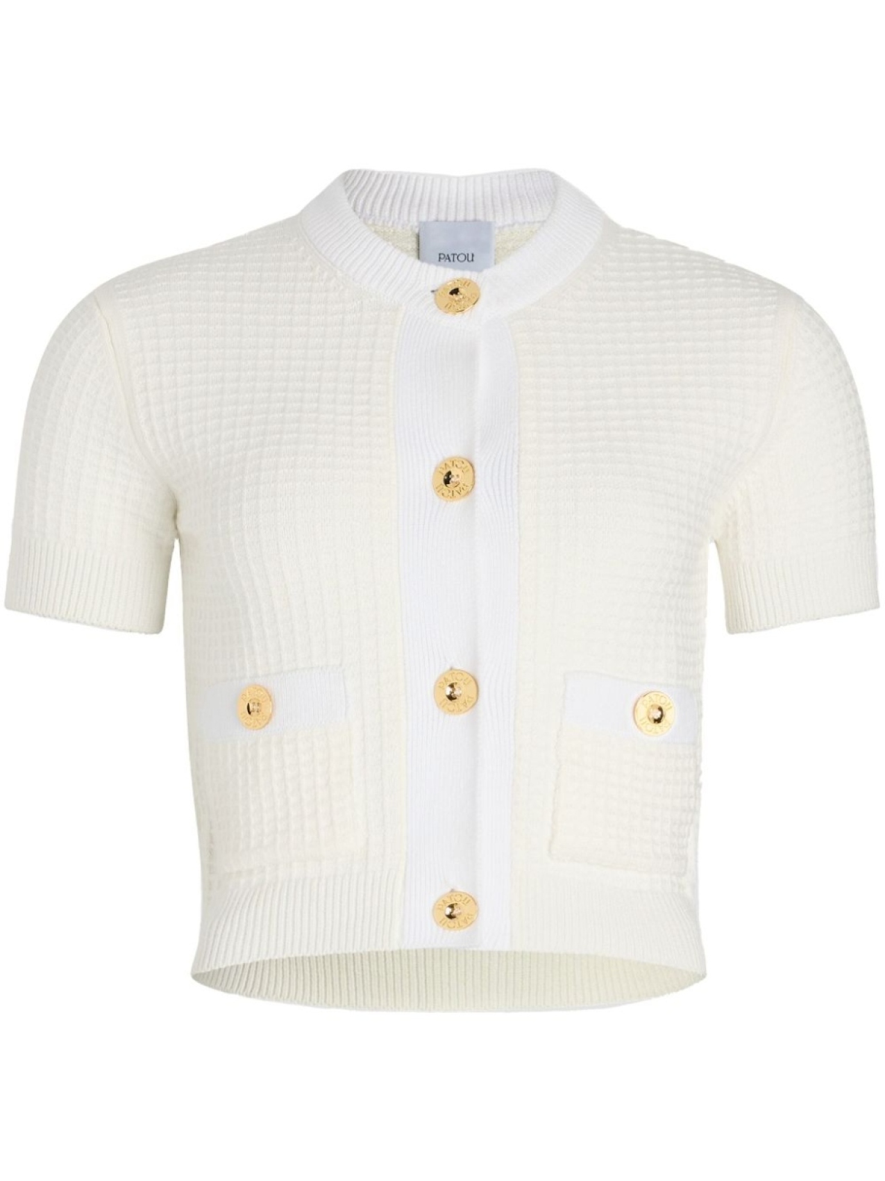 Patou укороченный кардиган фактурной вязки, белый
Patou укороченный кардиган фактурной вязки, белый