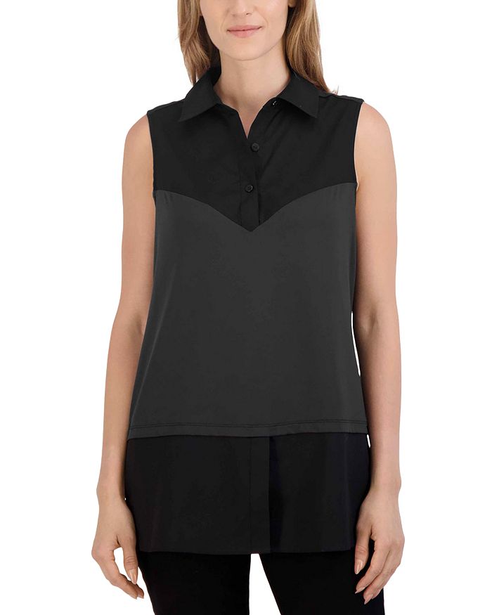 Саша Топ из смесовых материалов Foxcroft, черный 
Саша Топ из смесовых материалов Foxcroft, черный