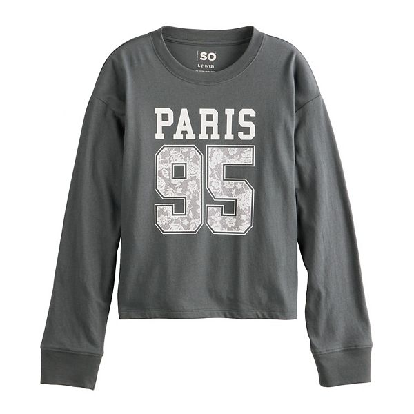 Детская футболка с длинным рукавом и принтом, размеры 6-20, regular и plus So, Paris Number Gray
Детская футболка с длинным рукавом и принтом, размеры 6-20, regular и plus So, Paris Number Gray