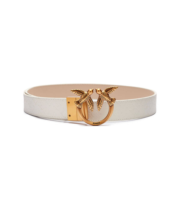 Кожаный двусторонний ремень Love Berry Pinko, экрю
Кожаный двусторонний ремень Love Berry Pinko, экрю