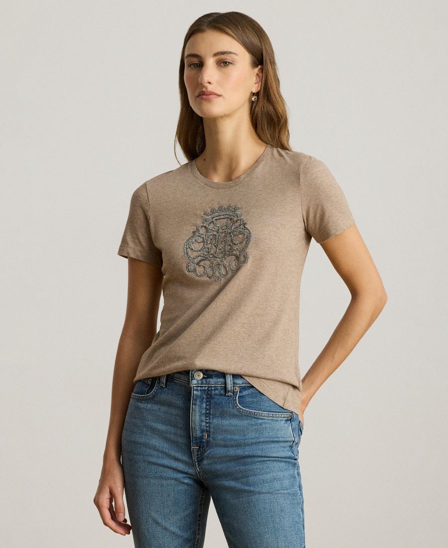 Женская трикотажная футболка с бисерным гербом Lauren Ralph Lauren, Adirondack Heather
Женская трикотажная футболка с бисерным гербом Lauren Ralph Lauren, Adirondack Heather