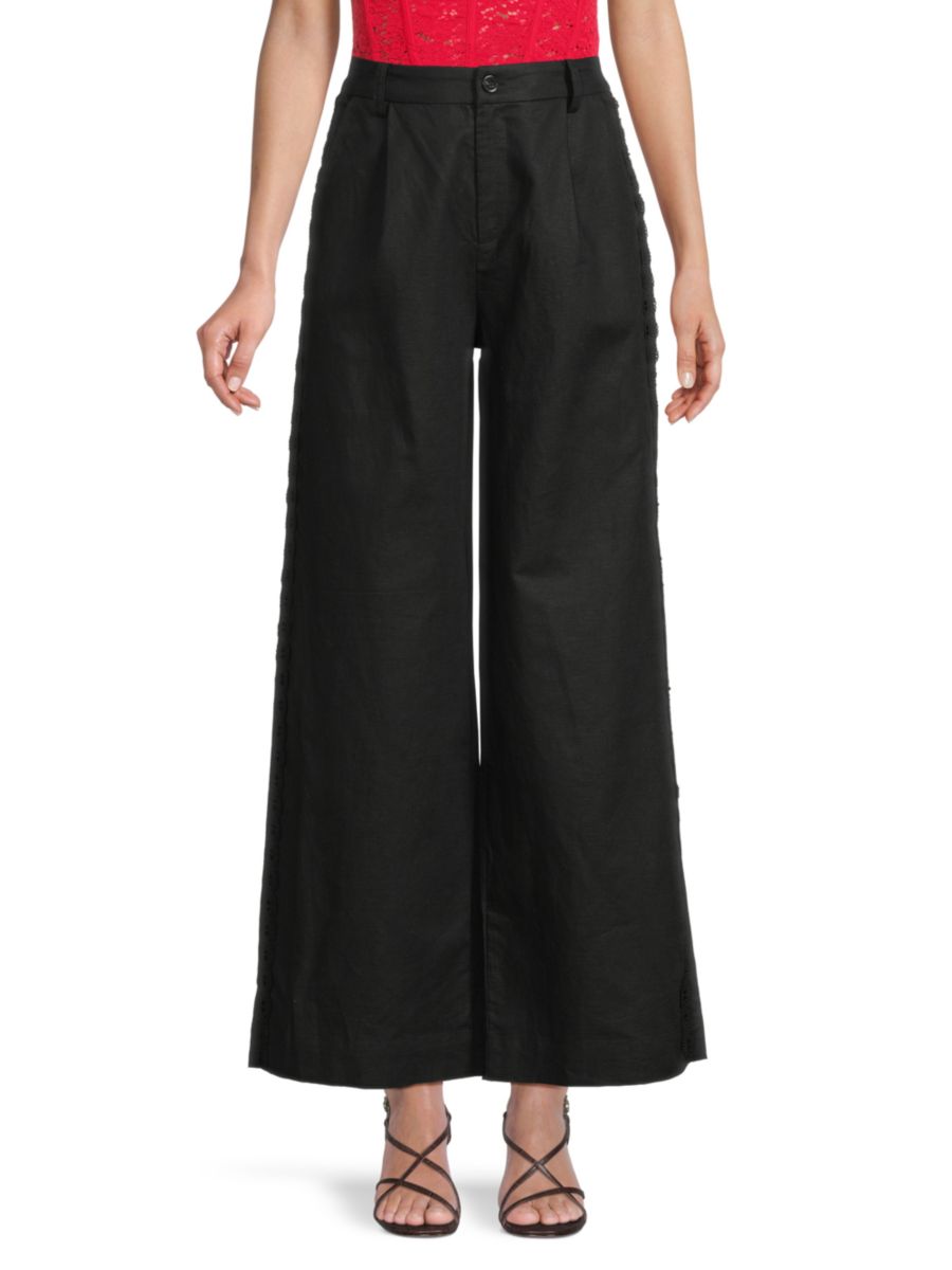 Укороченные брюки Akhila из смесовой льняной ткани Cami NYC, черный
Укороченные брюки Akhila из смесовой льняной ткани Cami NYC, черный