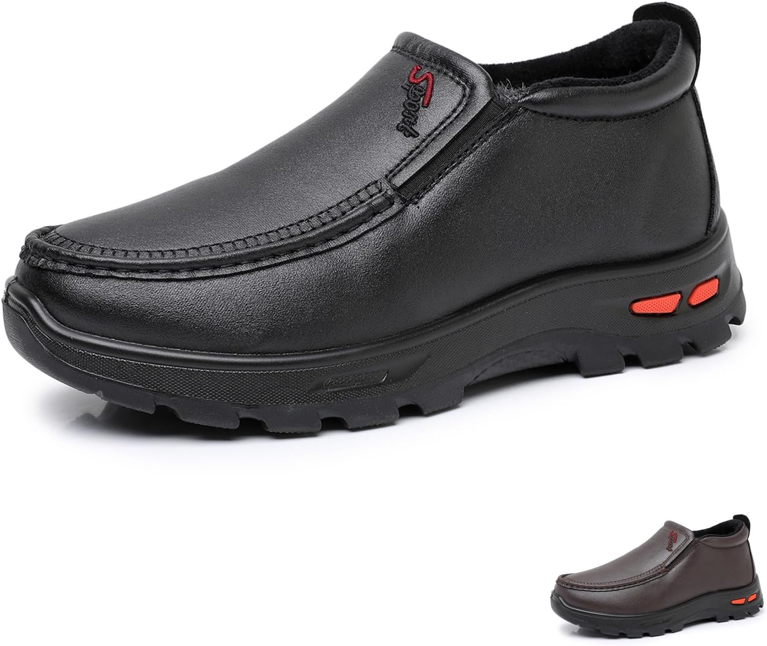 Мужские кожаные легкие повседневные лоферы на платформе, классические, удобные, с круглым носком, без шнуровки, с нескользящей мягкой подошвой, мокасины для прогулок, работы, офиса и вождения Nsneond, черный
Мужские кожаные легкие повседневные лоферы на платформе, классические, удобные, с круглым носком, без шнуровки, с нескользящей мягкой подошвой, мокасины для прогулок, работы, офиса и вождения Nsneond, черный