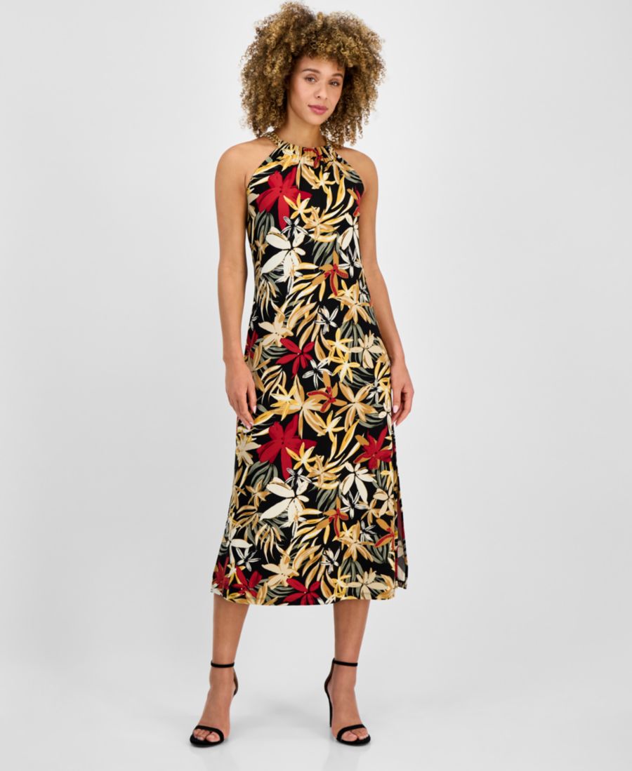 Женское миди-платье без рукавов с принтом и завязками на шее Anne Klein, Anne Black Multi
Женское миди-платье без рукавов с принтом и завязками на шее Anne Klein, Anne Black Multi