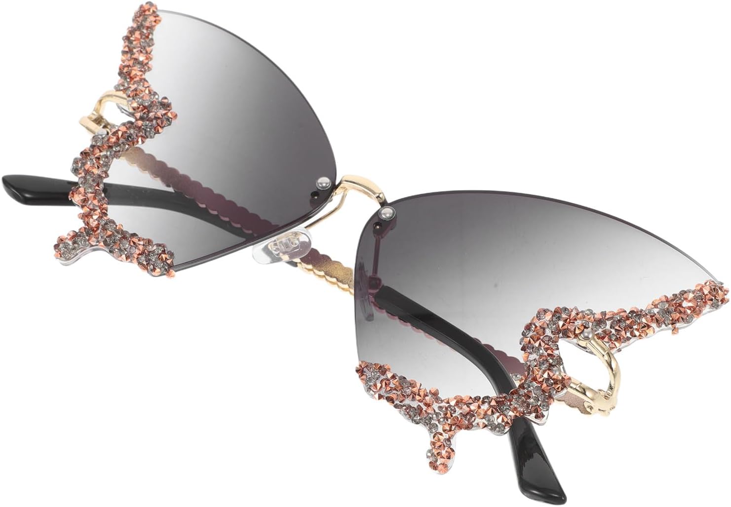 Женские солнцезащитные очки в форме бабочки без оправы с бриллиантовой отделкой. Модные очки с пластиковой конструкцией, градиентными серыми линзами. Стильные аксессуары для летней пляжной вечеринки PLAFOPE, Multi
Женские солнцезащитные очки в форме бабочки без оправы с бриллиантовой отделкой. Модные очки с пластиковой конструкцией, градиентными серыми линзами. Стильные аксессуары для летней пляжной вечеринки PLAFOPE, Multi