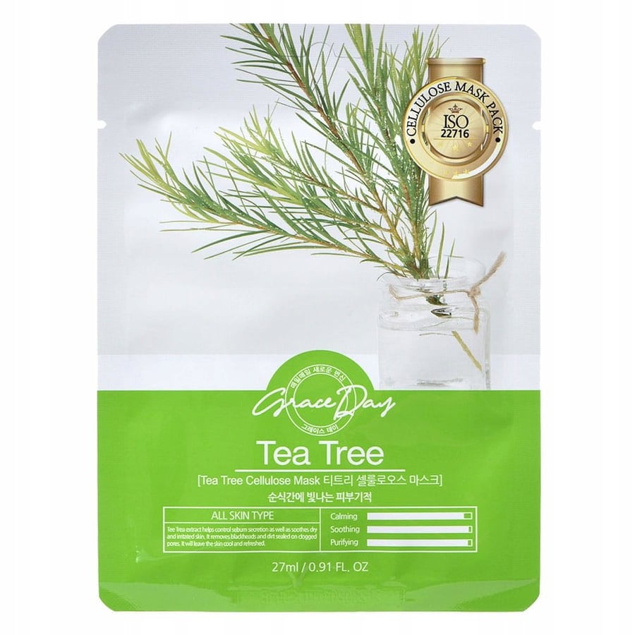 Тканевая маска GRACE DAY TEA TREE, 27 г
Тканевая маска GRACE DAY TEA TREE, 27 г