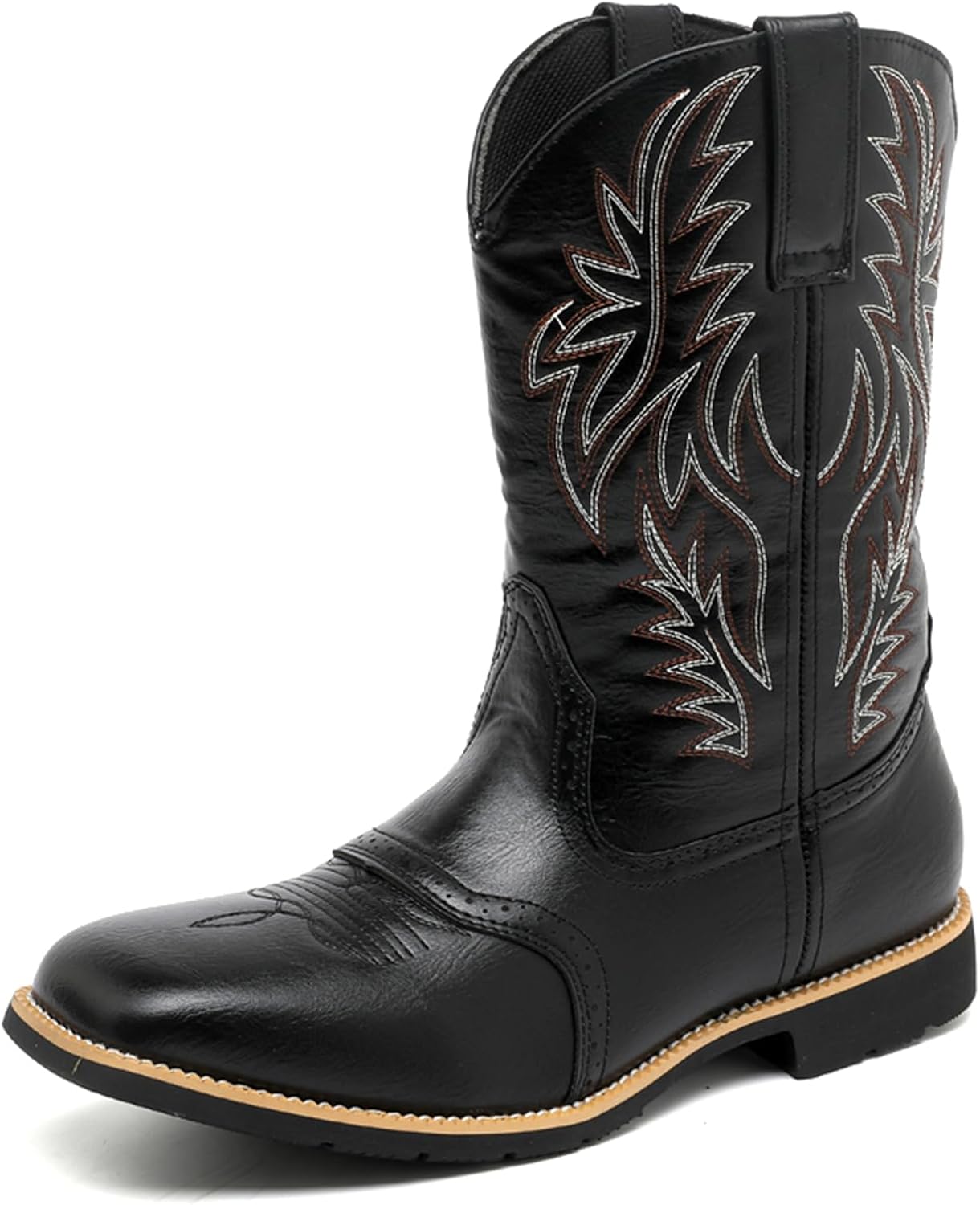 Мужские классические ковбойские сапоги Abborora с вышитым квадратным носком, средние по голени, для работы и повседневной носки, черный
Мужские классические ковбойские сапоги Abborora с вышитым квадратным носком, средние по голени, для работы и повседневной носки, черный