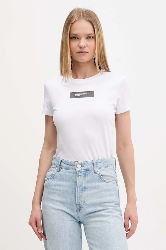 Хлопковая футболка Karl Lagerfeld Jeans, белый
Хлопковая футболка Karl Lagerfeld Jeans, белый