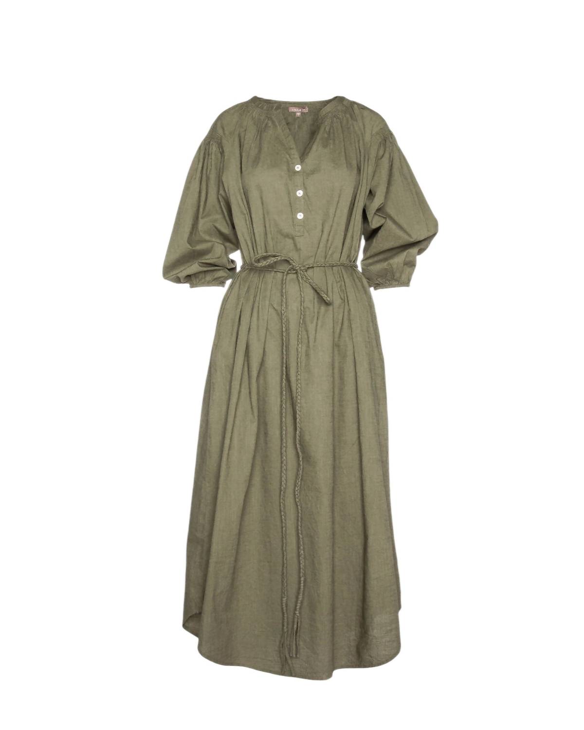 Платье макси с поясом и разрезом на шее, оливкового цвета Lilla P
Платье макси с поясом и разрезом на шее, оливкового цвета Lilla P