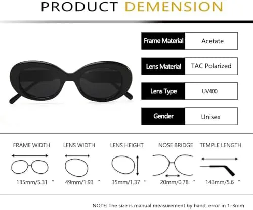 Винтажные овальные солнцезащитные очки из ацетата для женщин, поляризованные солнцезащитные очки для мужчин, очки с защитой от УФ-излучения UV400 MTZJH, Crystal Pink
Винтажные овальные солнцезащитные очки из ацетата для женщин, поляризованные солнцезащитные очки для мужчин, очки с защитой от УФ-излучения UV400 MTZJH, Crystal Pink
