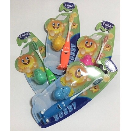 Детская зубная щетка ELINA Kids Bobby среднего размера с присоской и защитным колпачком
Детская зубная щетка ELINA Kids Bobby среднего размера с присоской и защитным колпачком