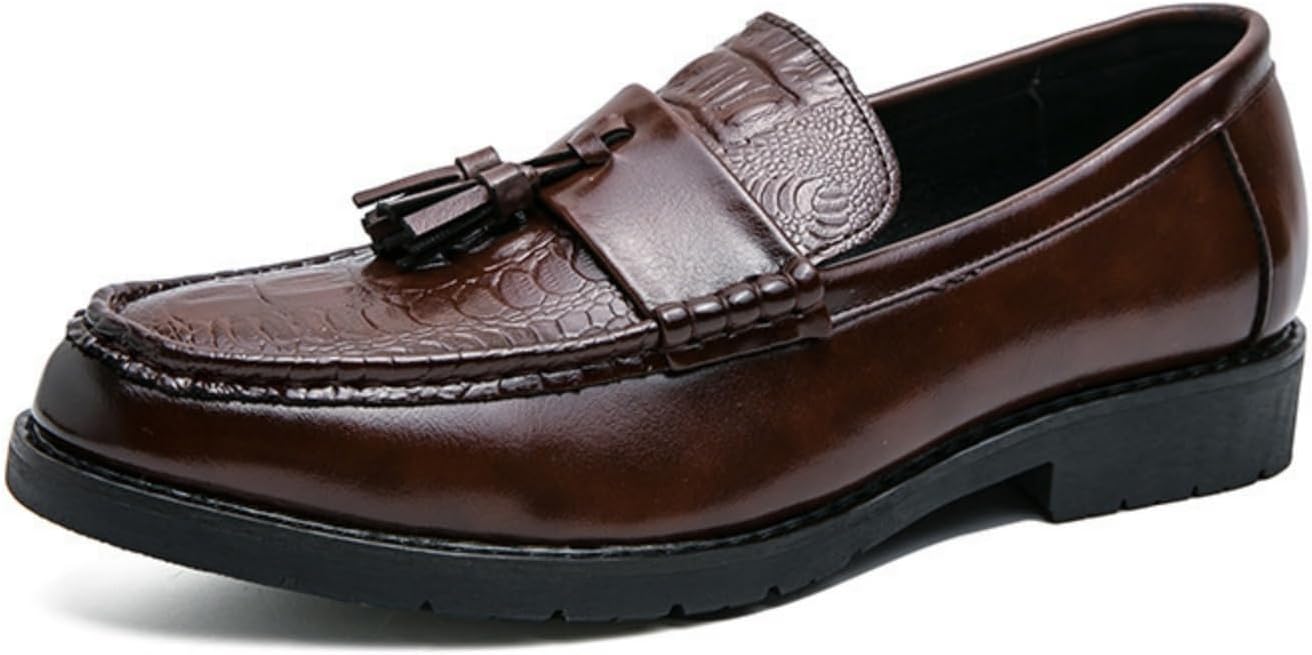 Мужские роскошные лоферы YRZHGDL с кисточками, кожаные, с узором под крокодила, без шнурков, с круглым носком, удобные, легкие, нескользящие мокасины для повседневной носки, офиса, работы, прогулок, вождения, вечеринок, пенни-лоферы, коричневый
Мужские роскошные лоферы YRZHGDL с кисточками, кожаные, с узором под крокодила, без шнурков, с круглым носком, удобные, легкие, нескользящие мокасины для повседневной носки, офиса, работы, прогулок, вождения, вечеринок, пенни-лоферы, коричневый