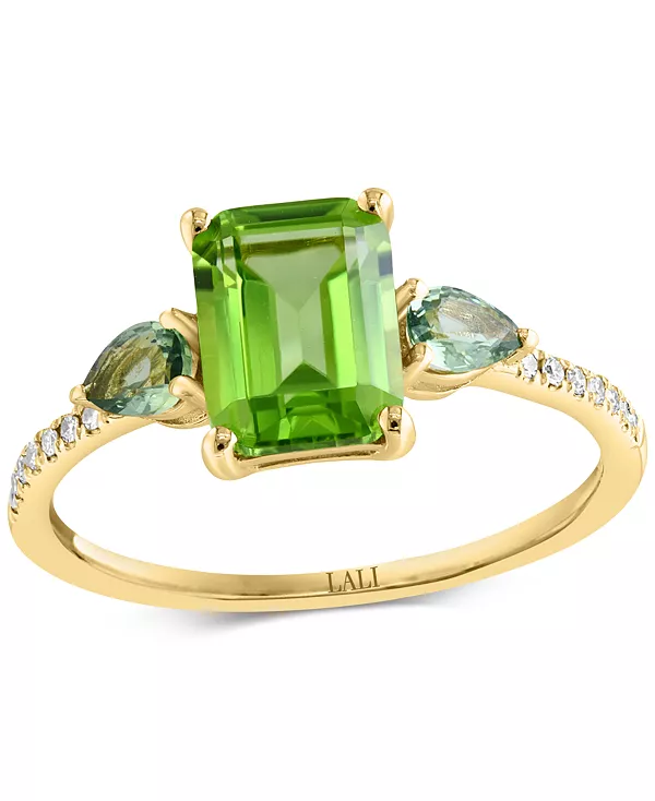 Кольцо из 14-каратного желтого золота с несколькими драгоценными камнями и бриллиантами (1/20 карата) Lali Jewels, peridot
Кольцо из 14-каратного желтого золота с несколькими драгоценными камнями и бриллиантами (1/20 карата) Lali Jewels, peridot