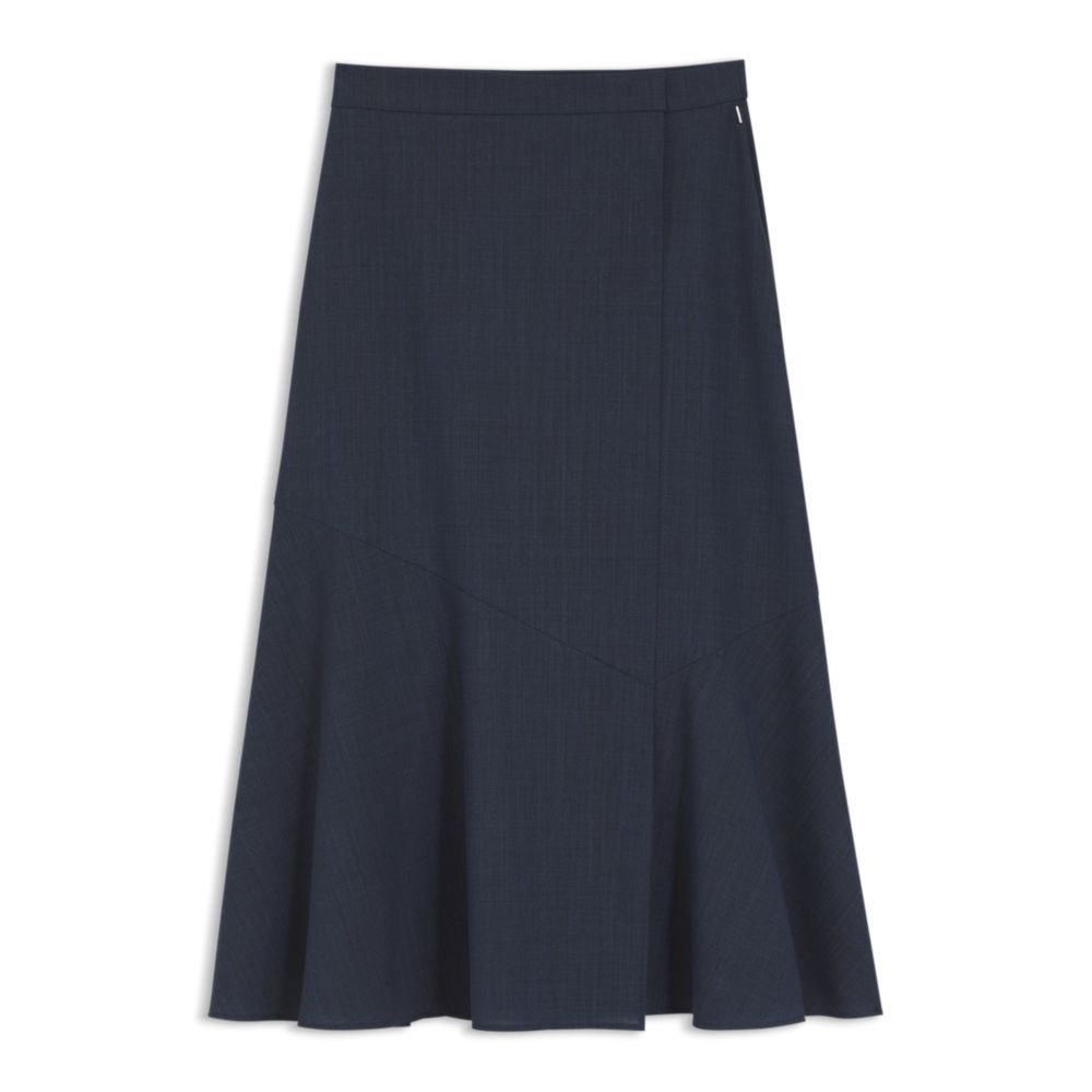 Юбка А-силуэта из меланжевой шерсти Boss, темно-синий
Юбка А-силуэта из меланжевой шерсти Boss, темно-синий