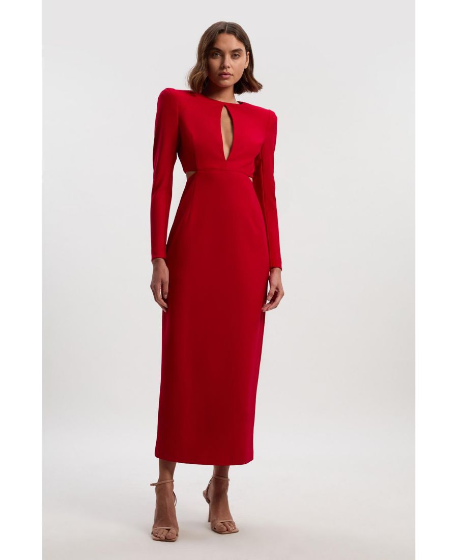 Женское длинное платье из крепа с глубоким вырезом из ткани дайвинг Karen Millen, Dark red
Женское длинное платье из крепа с глубоким вырезом из ткани дайвинг Karen Millen, Dark red