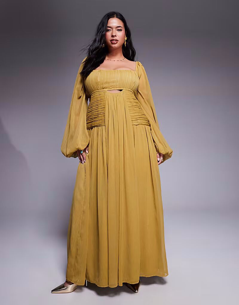 Платье макси ASOS DESIGN Curve с длинными рукавами, вырезом и сборчатой юбкой оливкового цвета ASOS Curve
Платье макси ASOS DESIGN Curve с длинными рукавами, вырезом и сборчатой юбкой оливкового цвета ASOS Curve