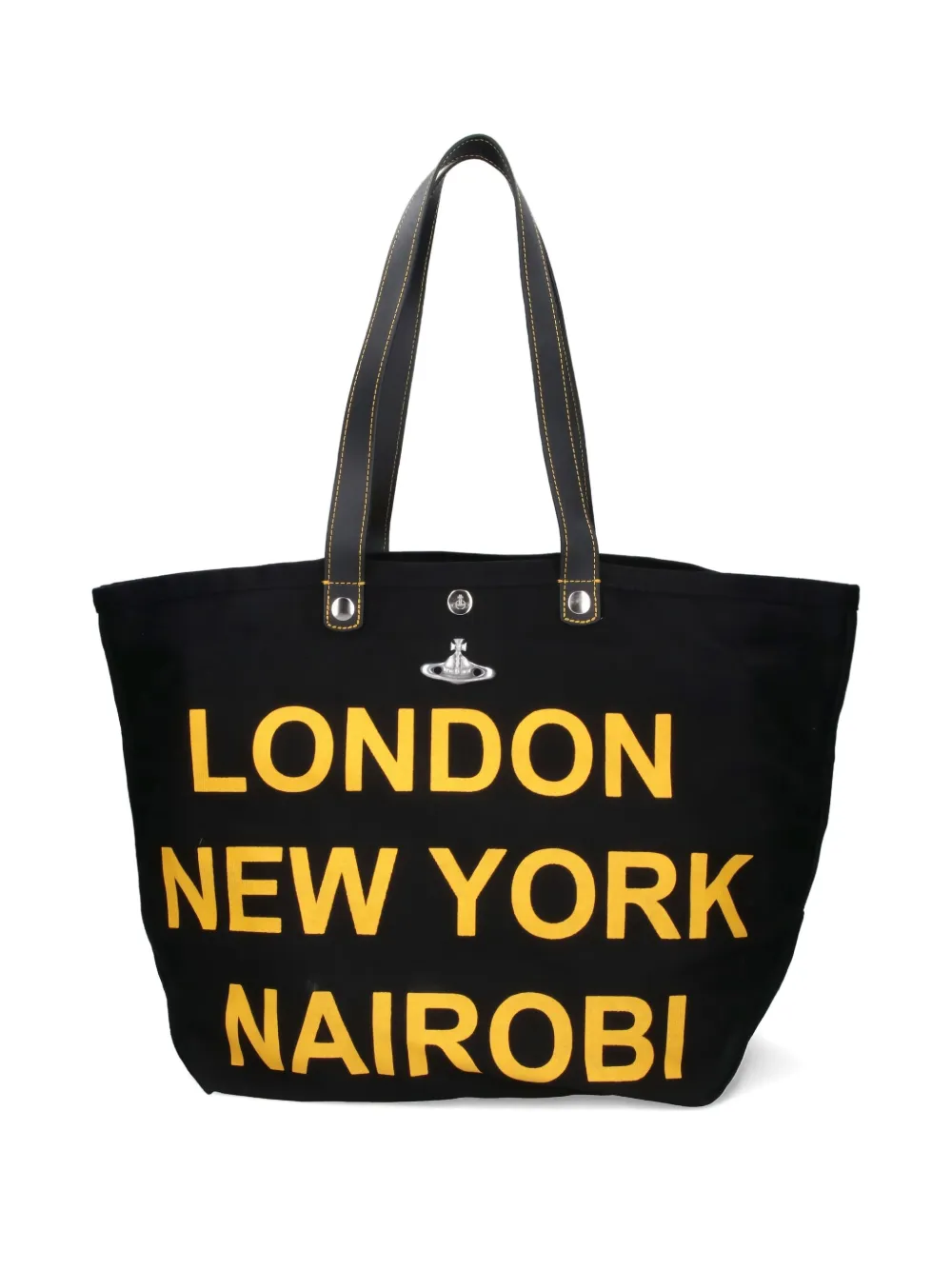 Сумка-шоппер с принтом «Капиталс» Vivienne Westwood, черный 
Сумка-шоппер с принтом «Капиталс» Vivienne Westwood, черный