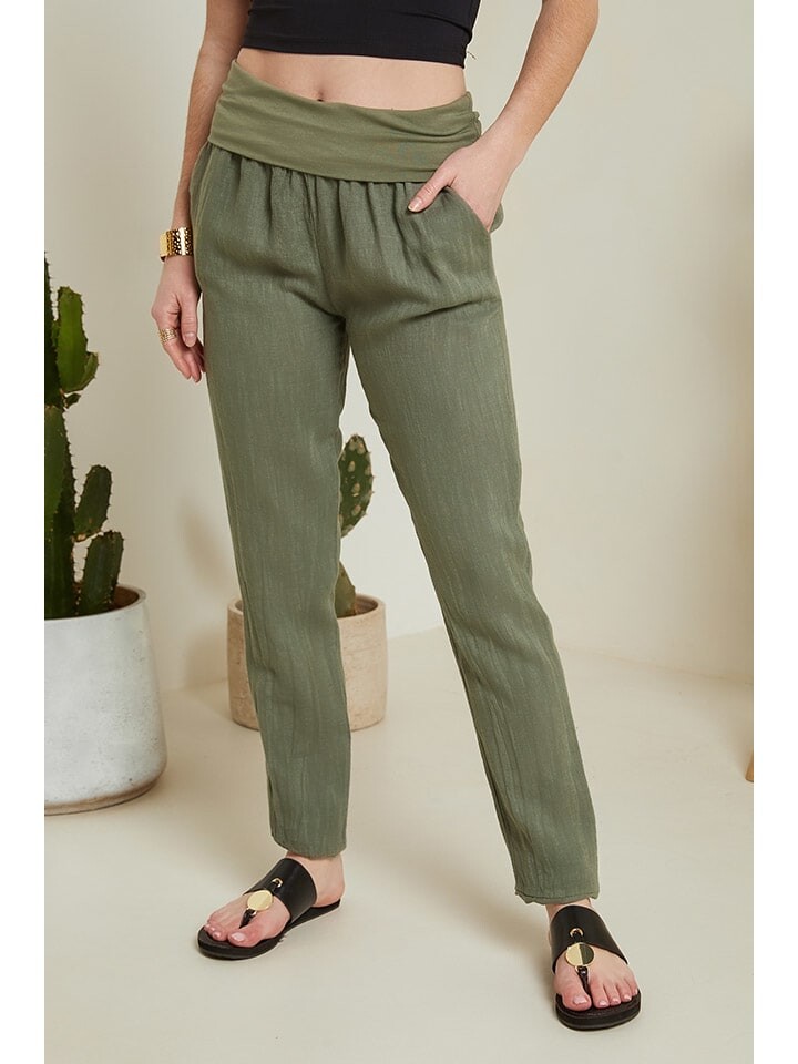 Тканевые брюки Le Monde du Lin, хаки
Тканевые брюки Le Monde du Lin, хаки