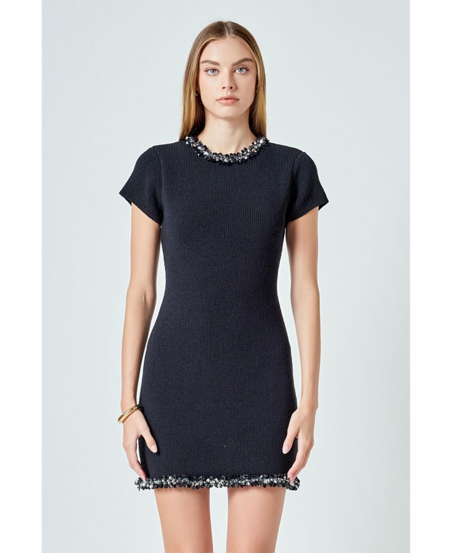 Женское трикотажное мини-платье с отделкой драгоценными камнями endless rose, Black
Женское трикотажное мини-платье с отделкой драгоценными камнями endless rose, Black