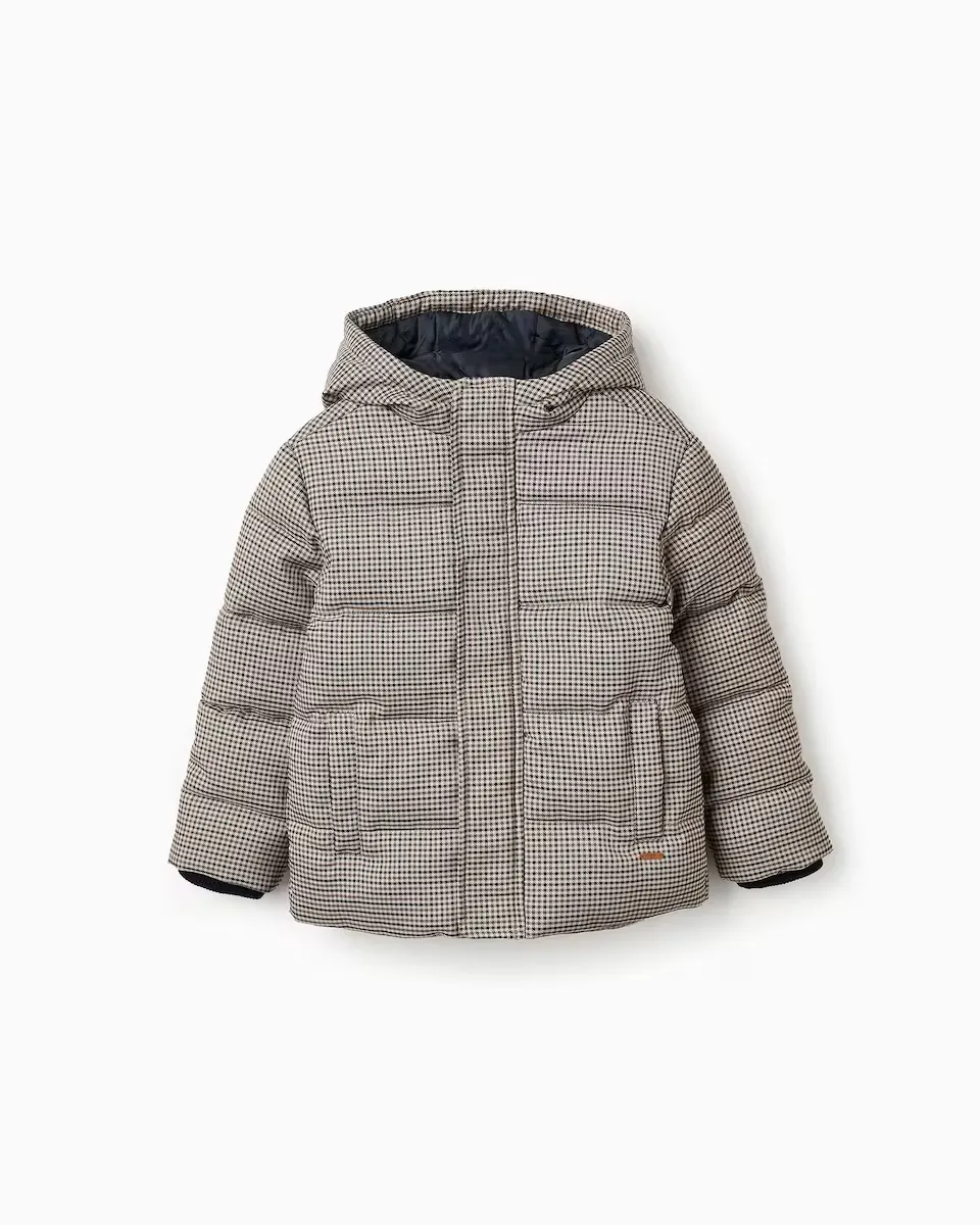 Стеганый пуховик для мальчика с капюшоном с мотивом пестрый узор Zippy, бежевый
Стеганый пуховик для мальчика с капюшоном с мотивом пестрый узор Zippy, бежевый