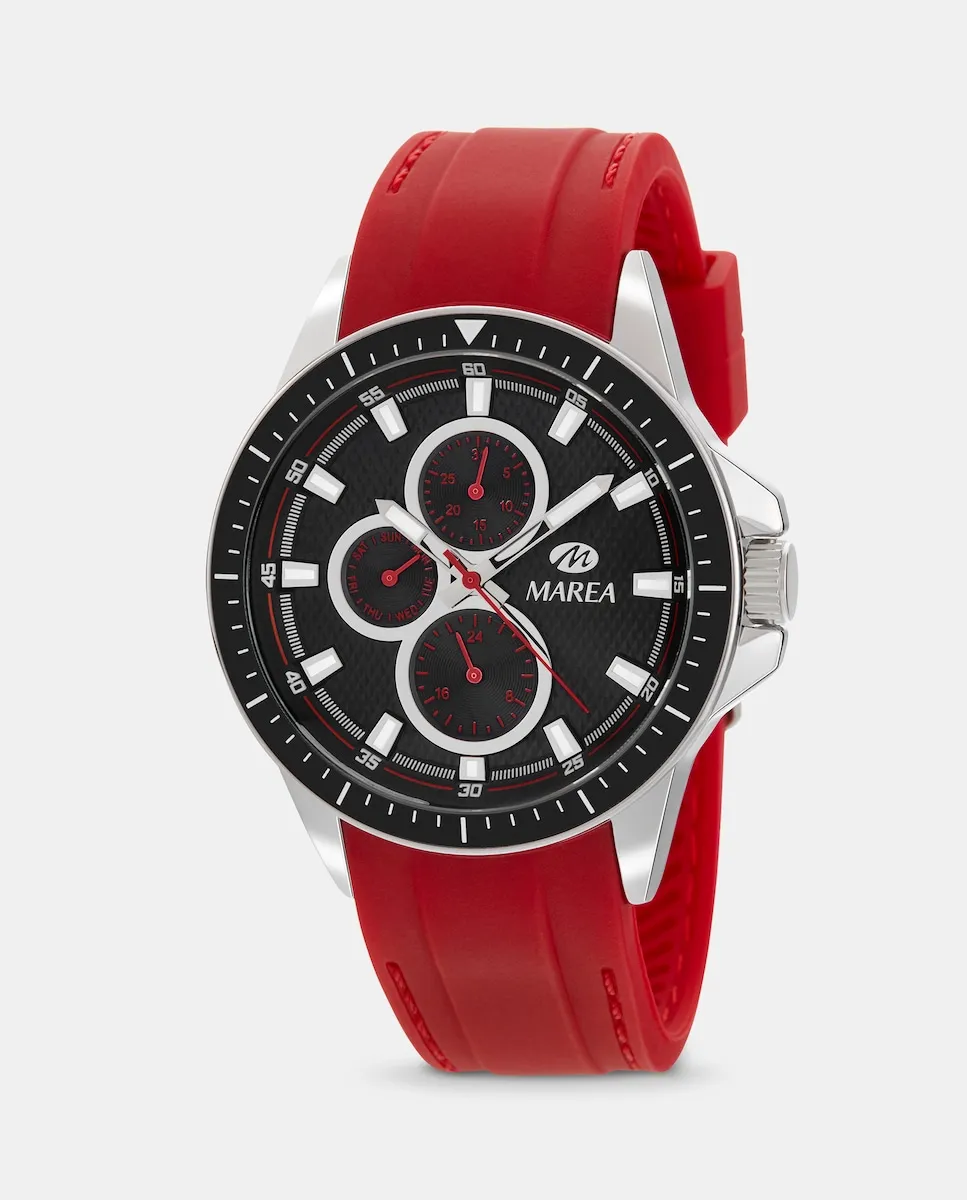 Многофункциональные мужские часы B41318/3 Красный силиконовый ремешок Marea, красный
Многофункциональные мужские часы B41318/3 Красный силиконовый ремешок Marea, красный