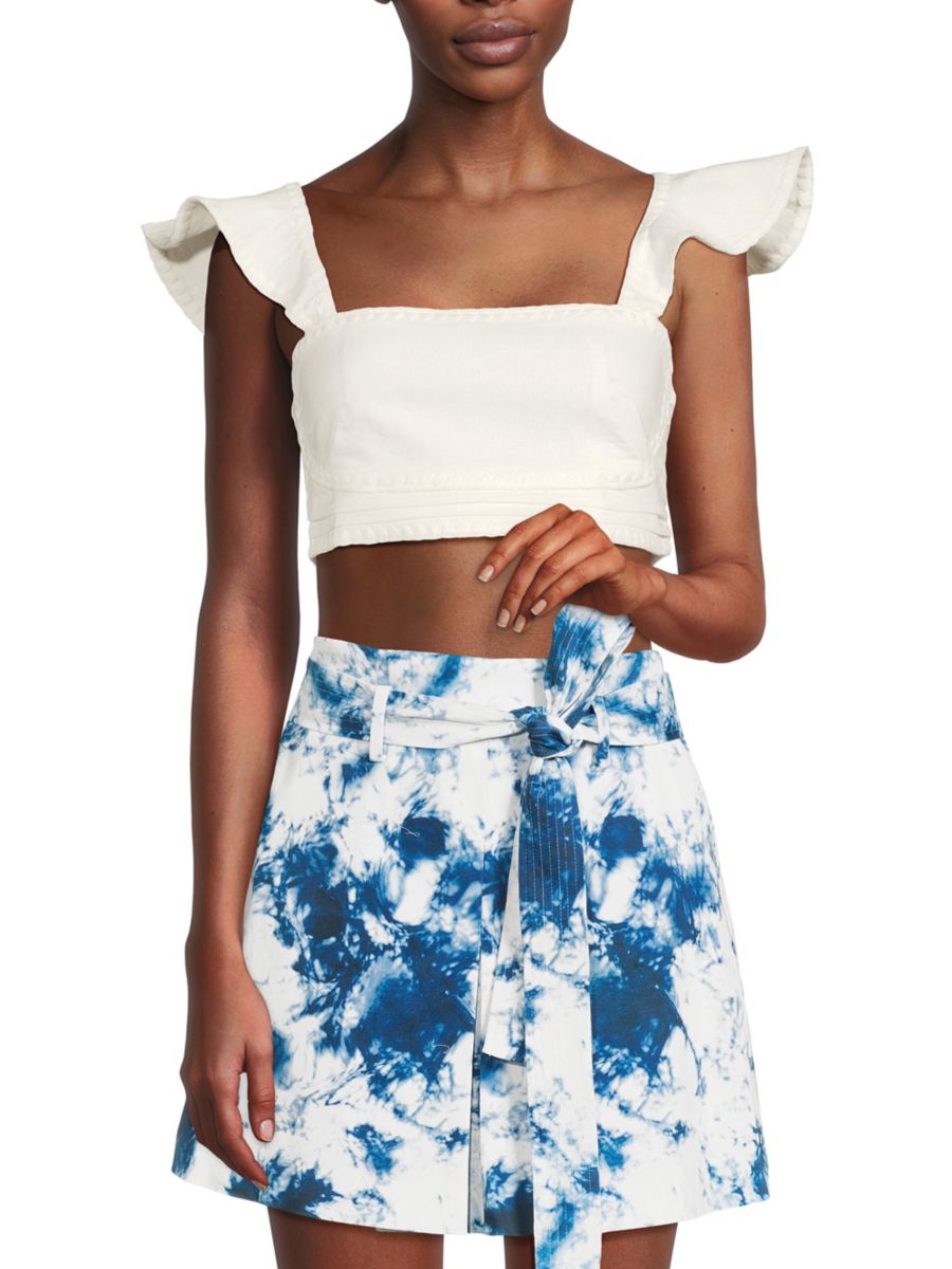 Укороченный топ из льняной смеси с вышивкой Lanna Amur, белый
Укороченный топ из льняной смеси с вышивкой Lanna Amur, белый