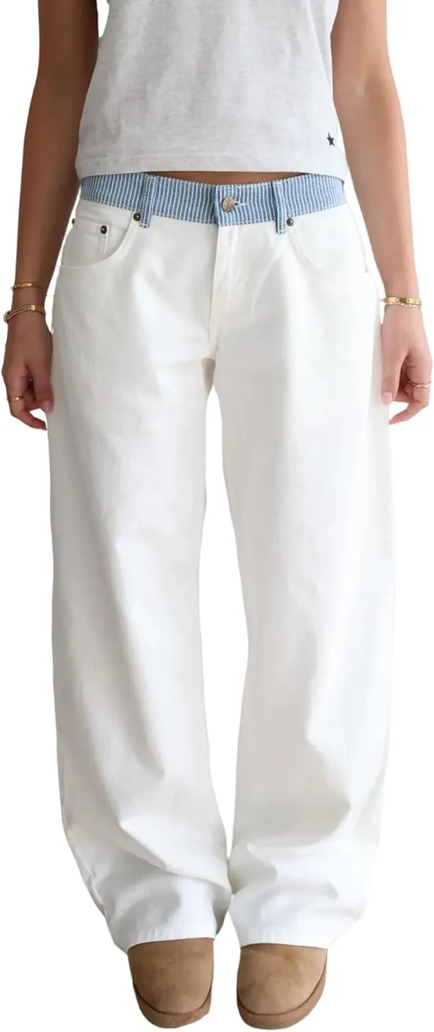 Женские джинсы с регулируемой талией и широкими штанинами YEMORCH
Женские джинсы с регулируемой талией и широкими штанинами YEMORCH