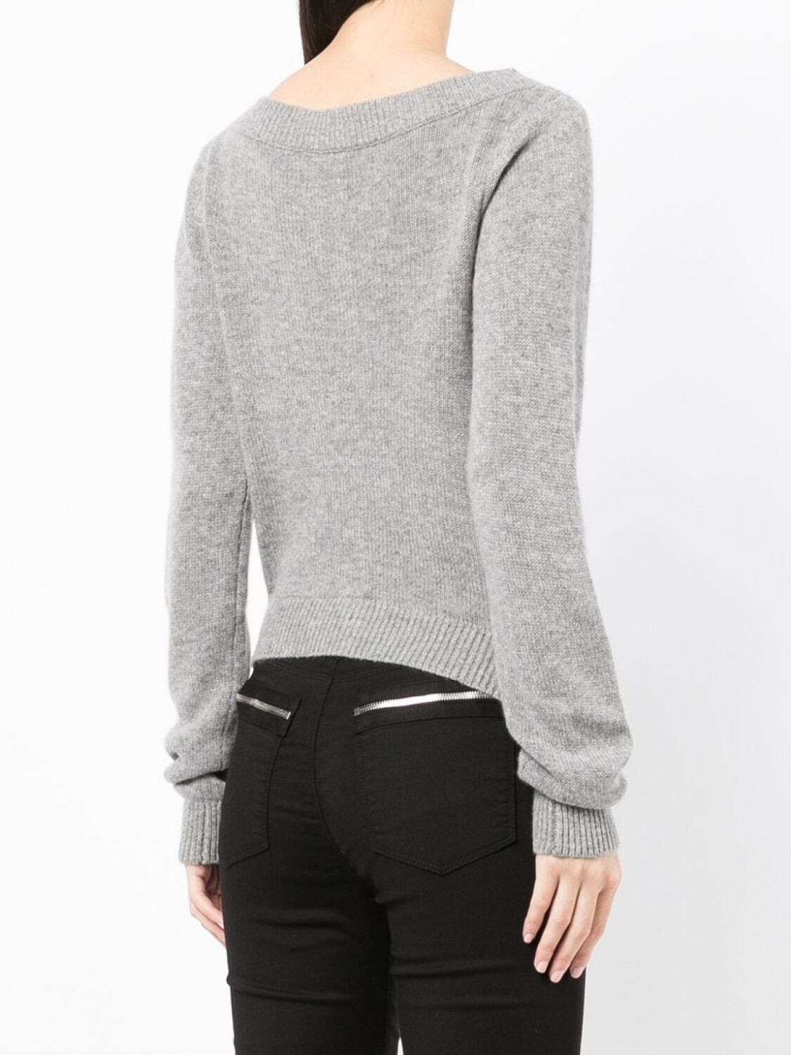 RTA кашемировый кардиган асимметричного кроя, серый 
RTA кашемировый кардиган асимметричного кроя, серый