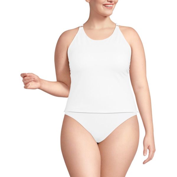 Купальник-топ с высоким вырезом и бретелями на спине больших размеров Lands' End, белый
Купальник-топ с высоким вырезом и бретелями на спине больших размеров Lands' End, белый