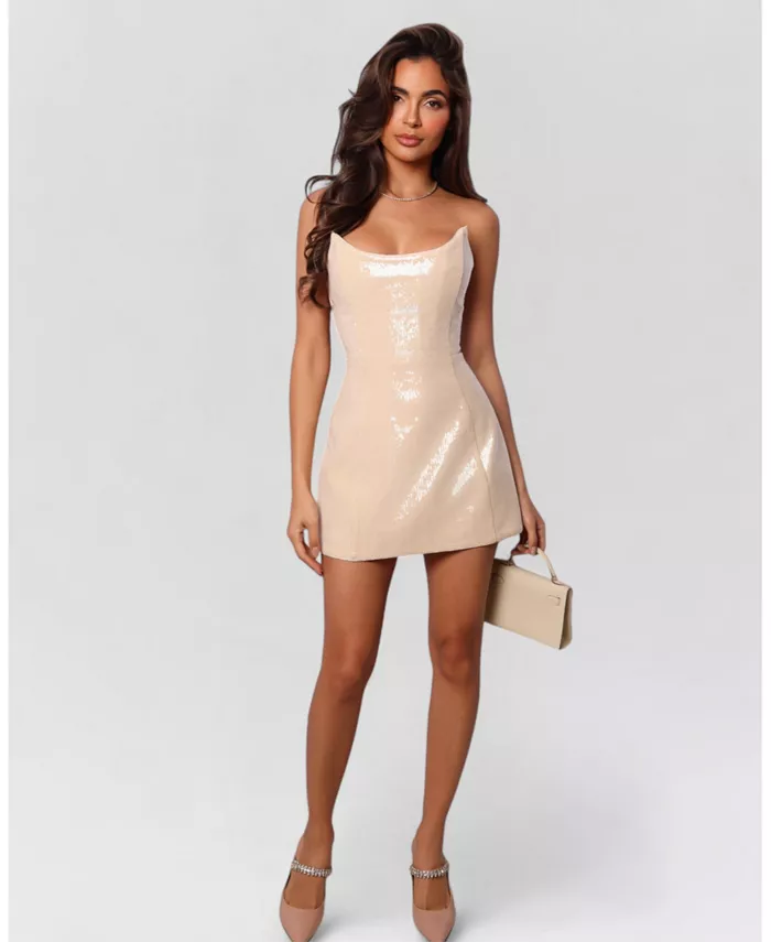 Женское мини-платье без бретелек с корсетом и пайетками Heiress Beverly Hills, коричневый/бежевый
Женское мини-платье без бретелек с корсетом и пайетками Heiress Beverly Hills, коричневый/бежевый