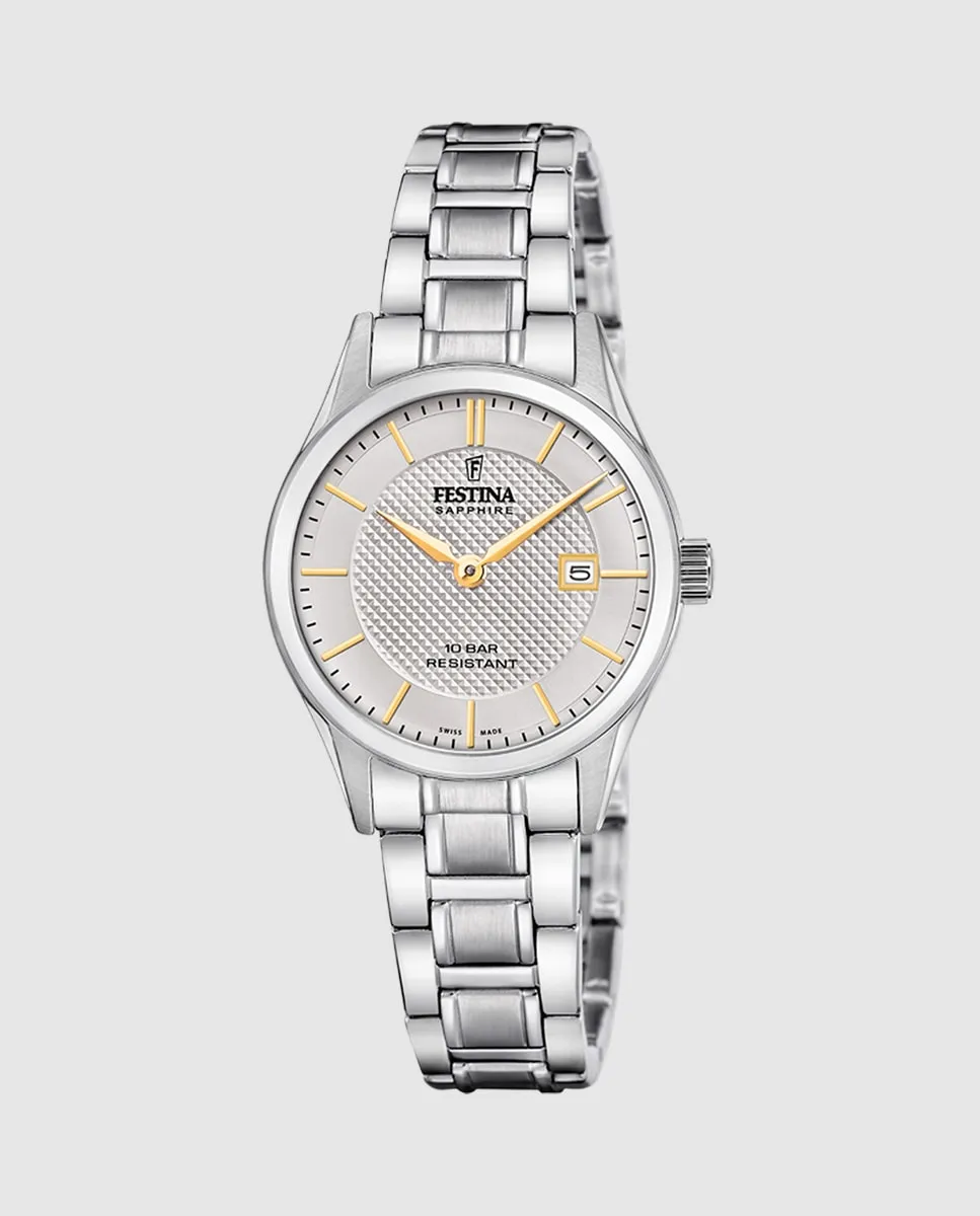 Женские часы F20068/4 Swiss Made Steel Classic серебристо-стальной корпус Festina, серебряный
Женские часы F20068/4 Swiss Made Steel Classic серебристо-стальной корпус Festina, серебряный