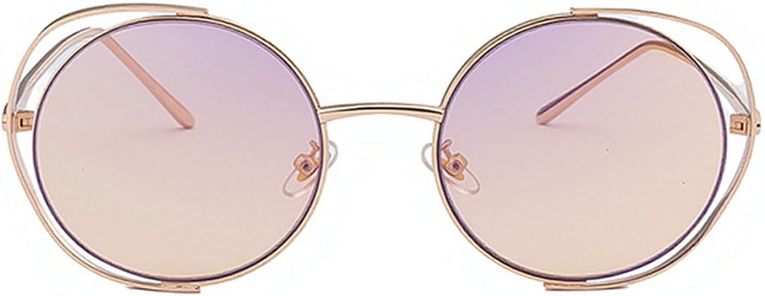 Ретро-солнцезащитные очки большого размера круглой формы для женщин и мужчин. Модные круглые солнцезащитные очки в уникальной металлической оправе mincl, Purple Yellow
Ретро-солнцезащитные очки большого размера круглой формы для женщин и мужчин. Модные круглые солнцезащитные очки в уникальной металлической оправе mincl, Purple Yellow