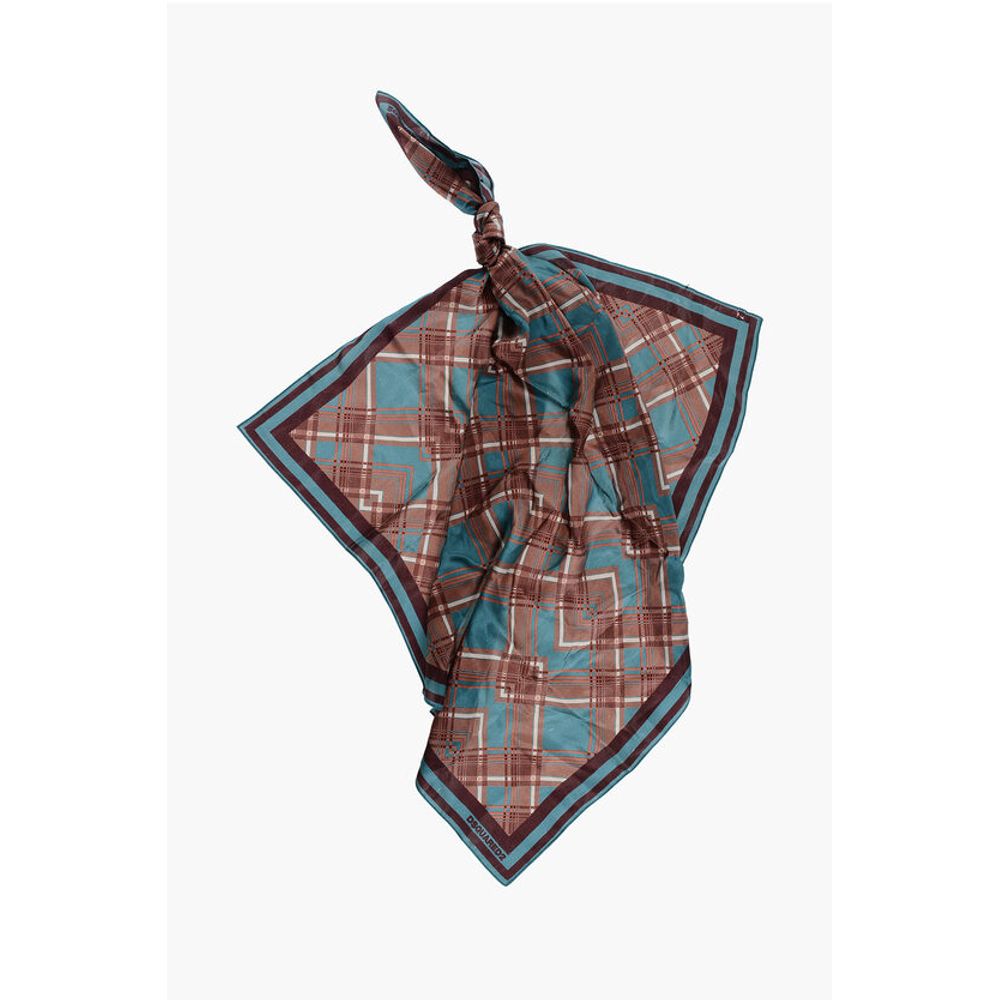 Клетчатый шелковый фуляр Dsquared2, Bicolor 
Клетчатый шелковый фуляр Dsquared2, Bicolor