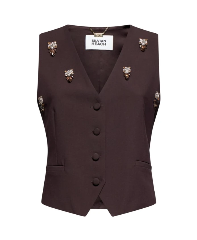 Жилет с декоративными деталями Silvian Heach, коричневый
Жилет с декоративными деталями Silvian Heach, коричневый