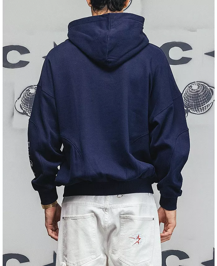 Мужская толстовка с капюшоном Legacy на молнии с панелями CARRE, синий 
Мужская толстовка с капюшоном Legacy на молнии с панелями CARRE, синий