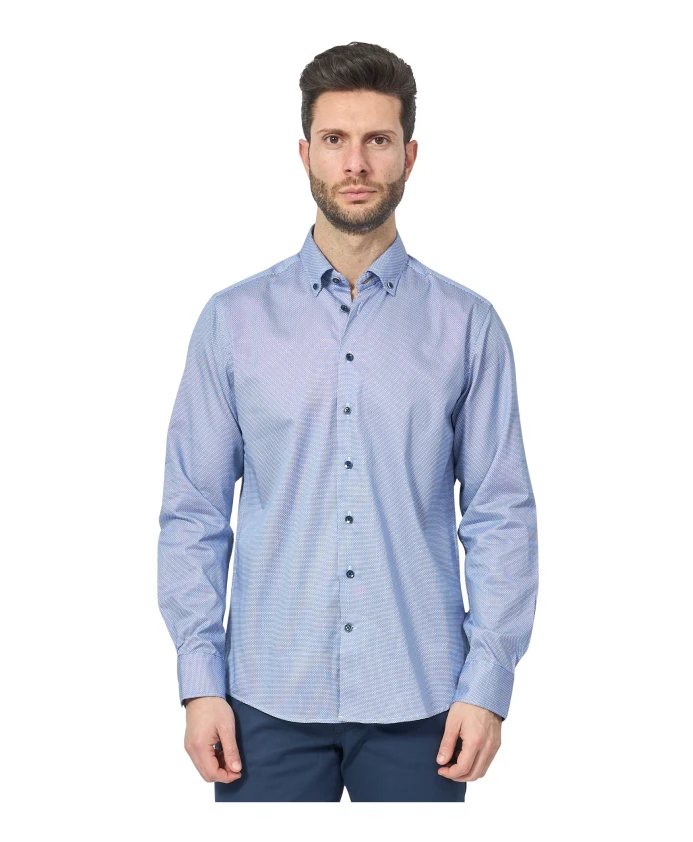 Синяя хлопковая рубашка с пуговицами Bugatti, синий
Синяя хлопковая рубашка с пуговицами Bugatti, синий