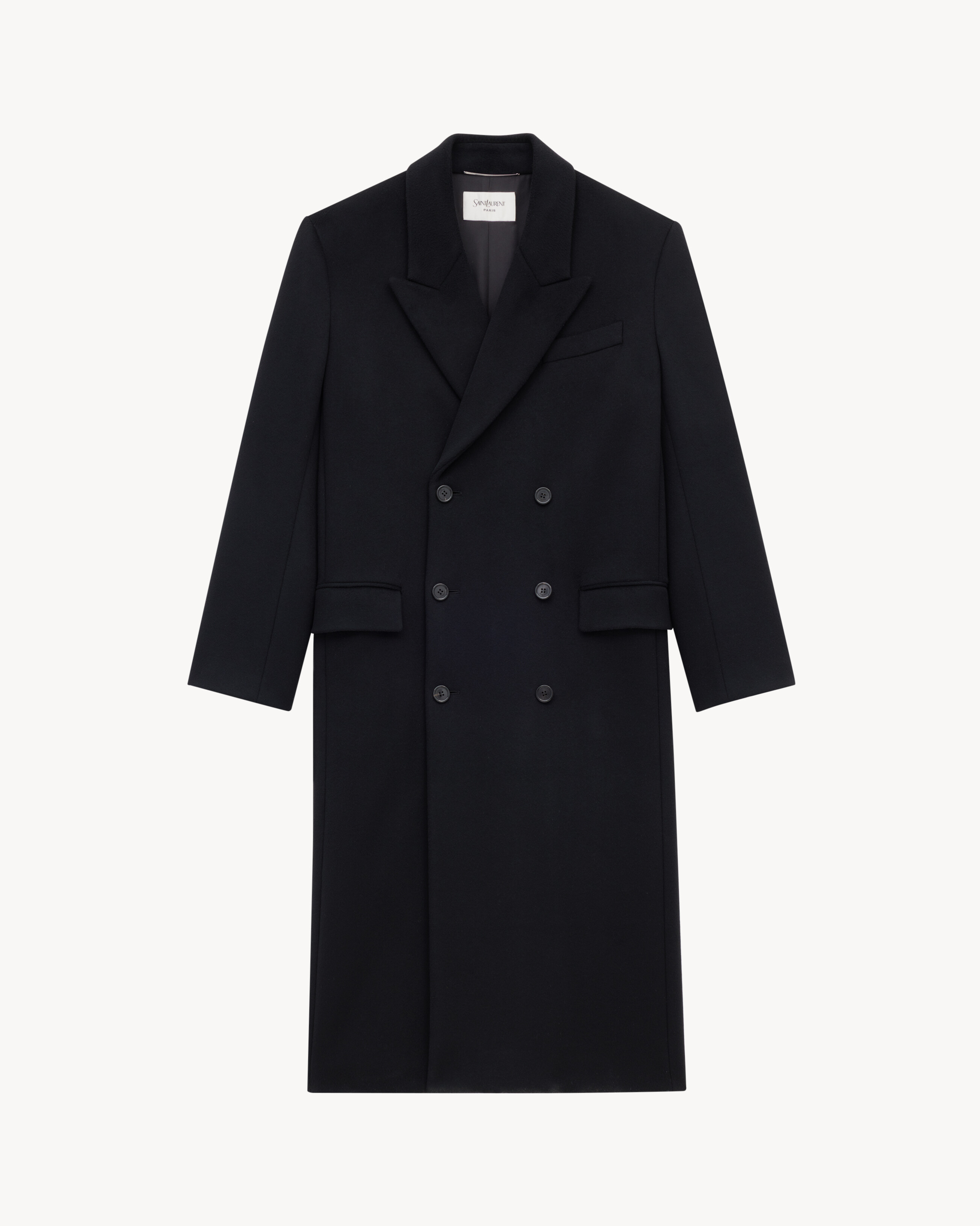 Длинное пальто из шерсти Saint Laurent, черный
Длинное пальто из шерсти Saint Laurent, черный