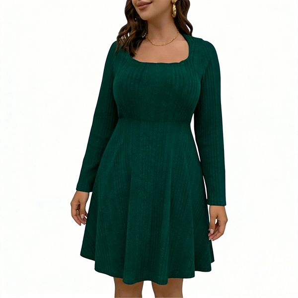 Платье Plus size с длинным рукавом однотонное элегантное и удобное для любого случая Seoria, Dark Green
Платье Plus size с длинным рукавом однотонное элегантное и удобное для любого случая Seoria, Dark Green