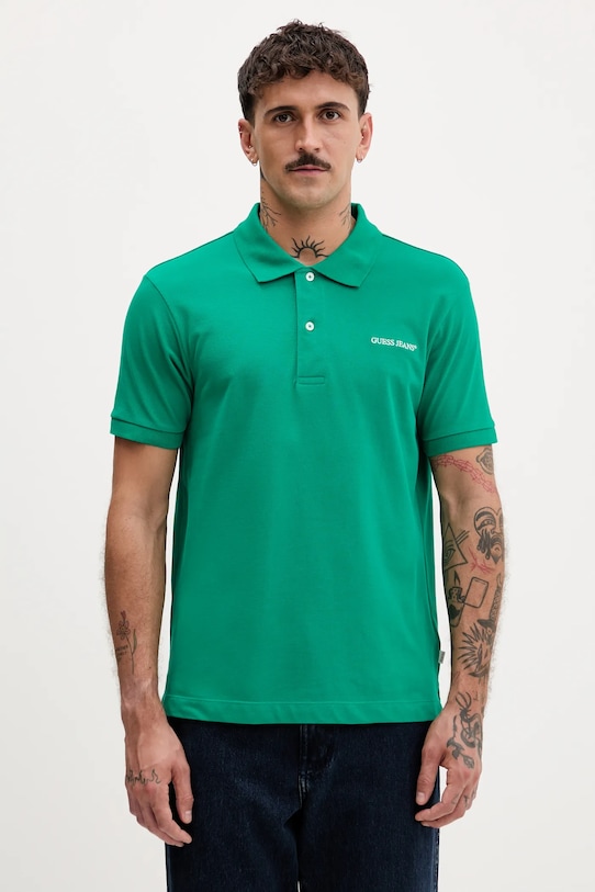 Хлопковое поло Guess Jeans, зеленый
Хлопковое поло Guess Jeans, зеленый
