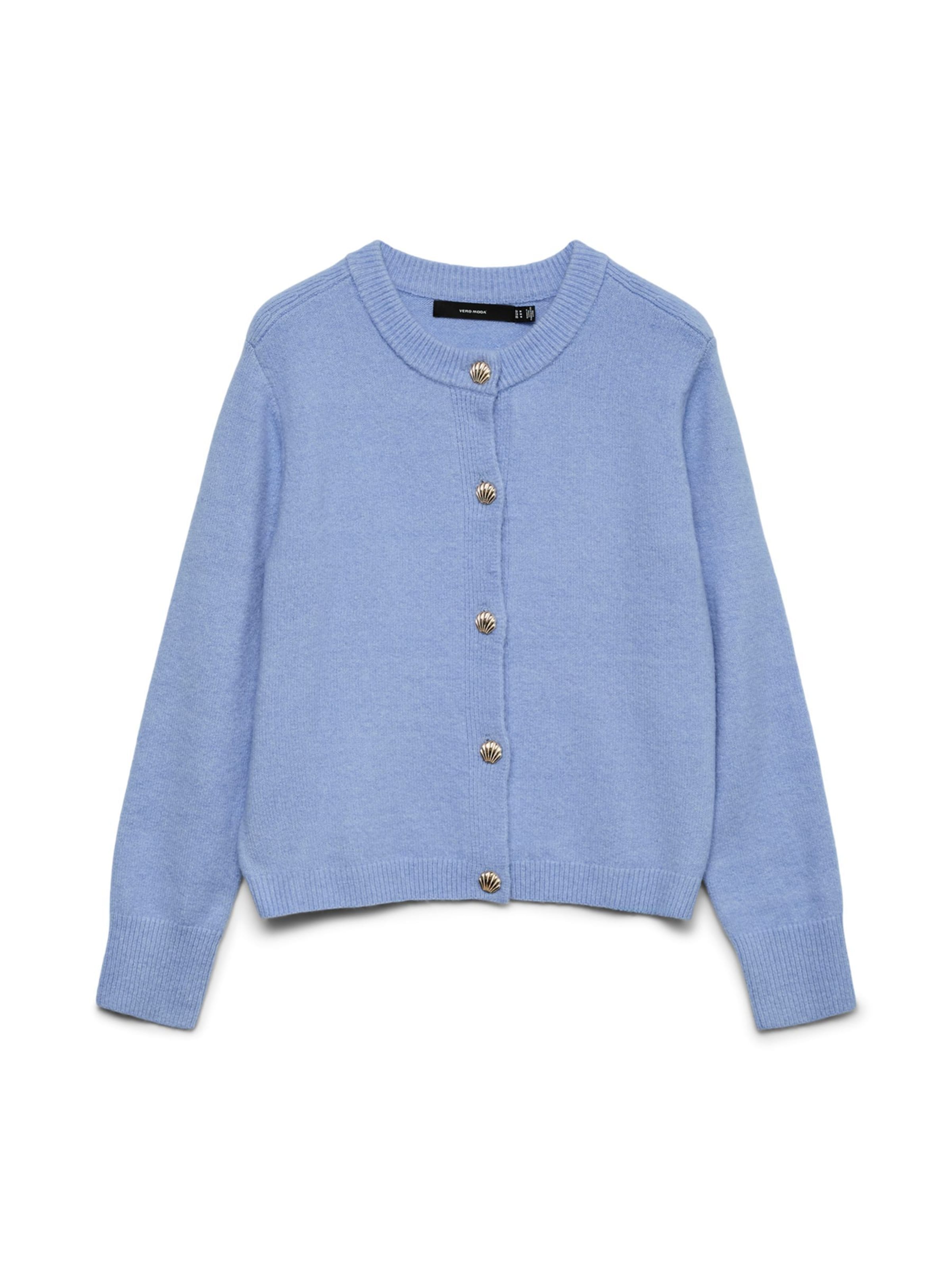 Vero Moda Girl Кардиган 'VMFiona' вязаный в синем дениме
Vero Moda Girl Кардиган 'VMFiona' вязаный в синем дениме