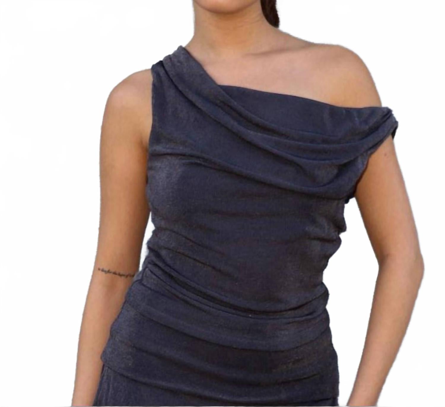 Топ Vivienne с воротником-хомутом темно-синего цвета Pretty Garbage, темно-синий
Топ Vivienne с воротником-хомутом темно-синего цвета Pretty Garbage, темно-синий