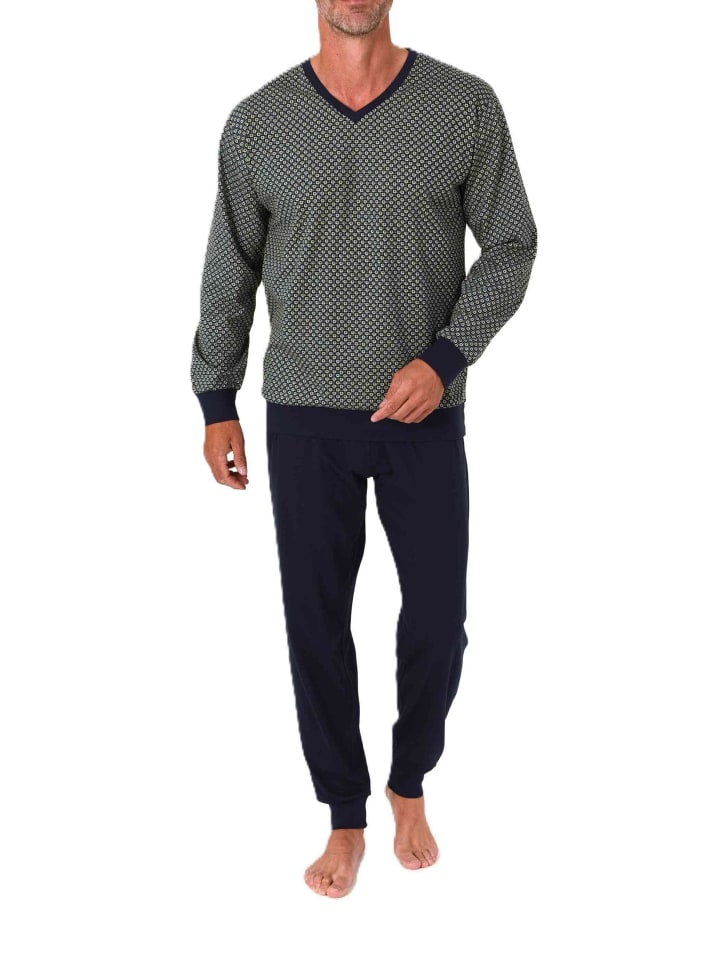 NORMANN Пижамный комплект с длинными рукавами, манжетами и V-образным вырезом, зеленого цвета
NORMANN Пижамный комплект с длинными рукавами, манжетами и V-образным вырезом, зеленого цвета