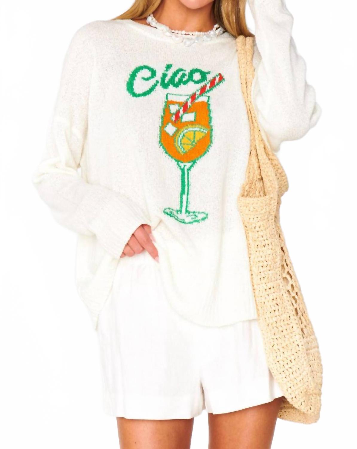 Вязаный свитер с принтом Ciao Cocktail Show Me Your Mumu, Ciao Cocktail Graphic Knit
Вязаный свитер с принтом Ciao Cocktail Show Me Your Mumu, Ciao Cocktail Graphic Knit