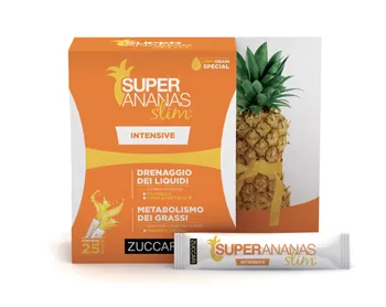 Super Ananas Slim Intensiv, 25 пакетиков, дренажная добавка Zuccari
Super Ananas Slim Intensiv, 25 пакетиков, дренажная добавка Zuccari