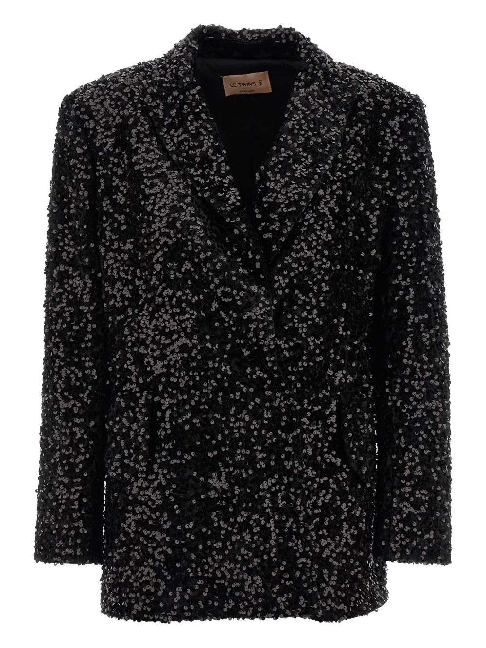 Двубортный блейзер с пайетками LE TWINS, черный
Двубортный блейзер с пайетками LE TWINS, черный