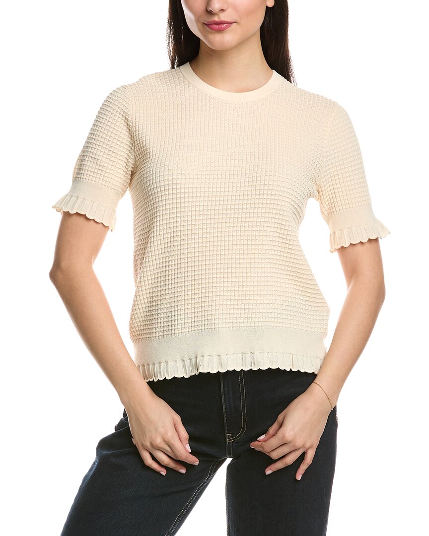 Трикотажный пуловер с кружевной отделкой Theory, белый
Трикотажный пуловер с кружевной отделкой Theory, белый